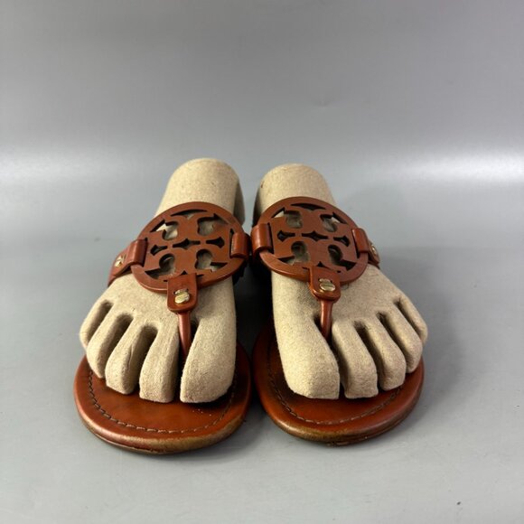 Tory Burch Brown Ladies Leather Miller Sandal, Size 7 - Picture 3 of 12